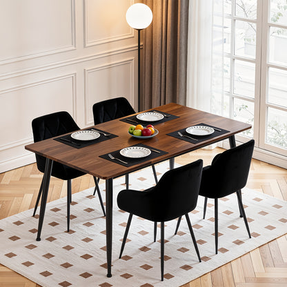 2pcs Chaise de salle à manger Chaise de cuisine Chaise de salle à manger Chaise de salon Fauteuil ergonomique Fauteuil Chaise rembourrée Siège en velours Pieds en métal