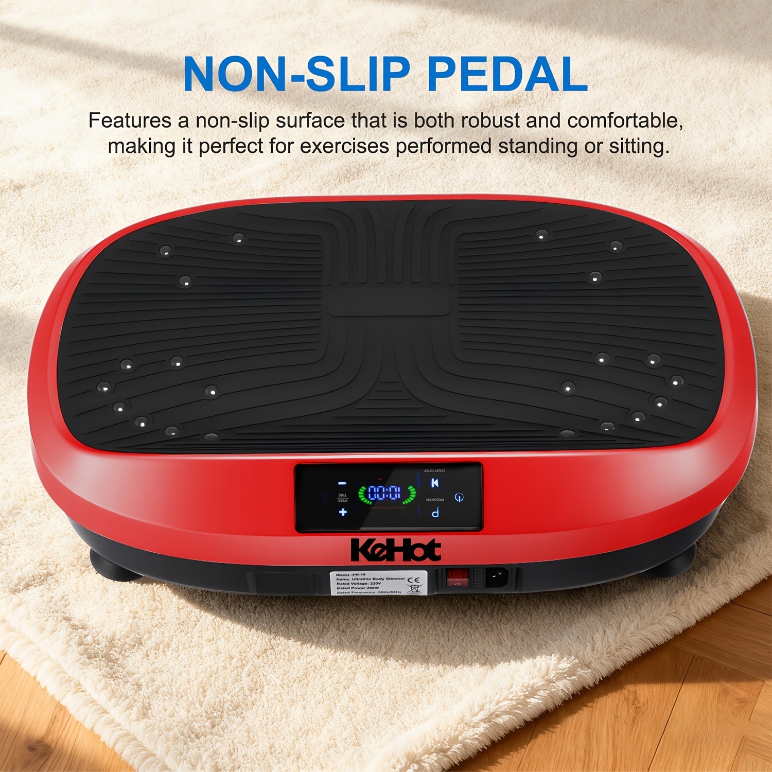 Plateforme Vibrante Intelligente Réglable à 120 Positions, Massage Électromagnétique, Télécommande Sans Fil, Bandes de Résistance, Charge de 20 kg, Idéale pour le Fitness à Domicile, la Perte de Poids, la Sculpture Corporelle et l'Entraînement de Récupéra