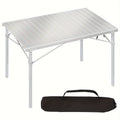 1 Table de Pique-Nique Camping Buffet 104x69x70cm Pliable Portable Voyage Argentée pour Grande Capacité de Charge et Stabilité