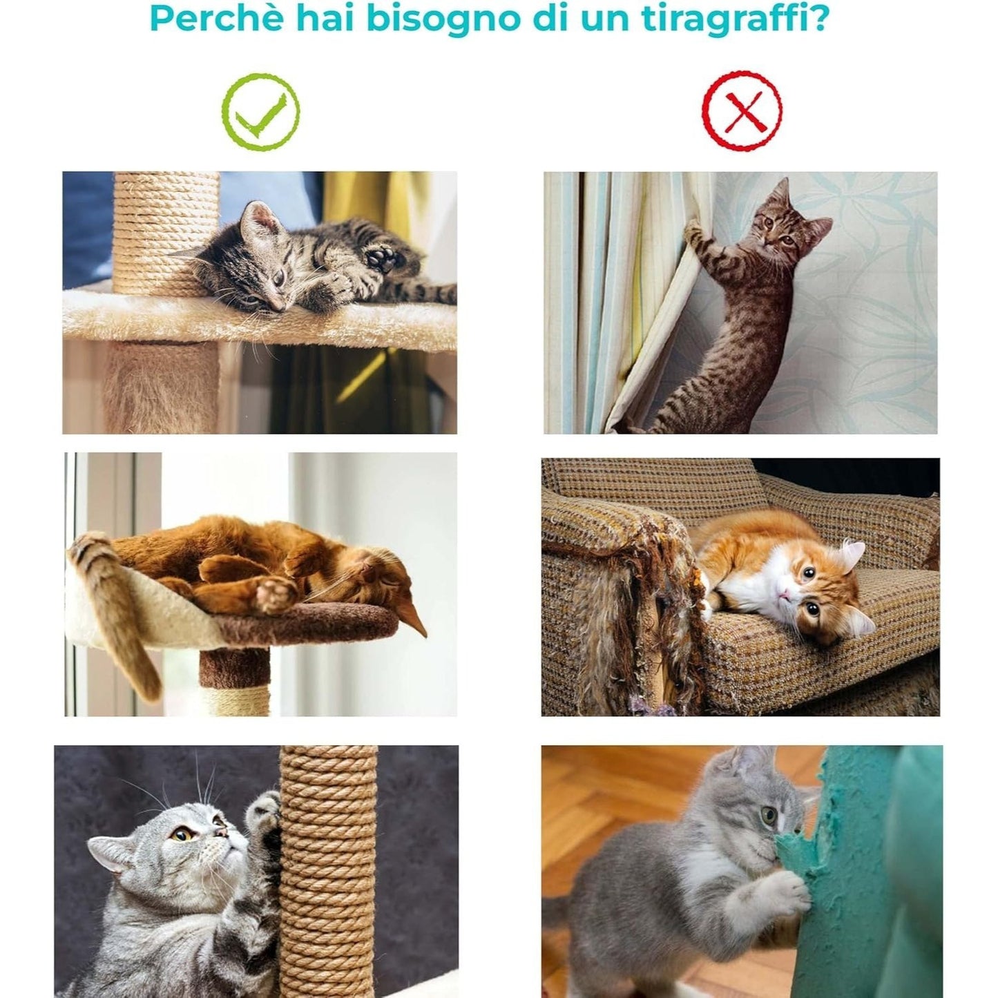 Baroni arbre à gratter pour chat en couleur marron | crème | gris 75X22X49 pouces (ou 75X55X49 pouces), arbre à gratter pour chaton, 4 niveaux avec hamac à balle et lit rectangulaire, jouet interactif pour chats et chatons pour une utilisation en intérieu