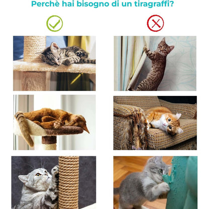Baroni arbre à gratter pour chat en couleur marron | crème | gris 75X22X49 pouces (ou 75X55X49 pouces), arbre à gratter pour chaton, 4 niveaux avec hamac à balle et lit rectangulaire, jouet interactif pour chats et chatons pour une utilisation en intérieu