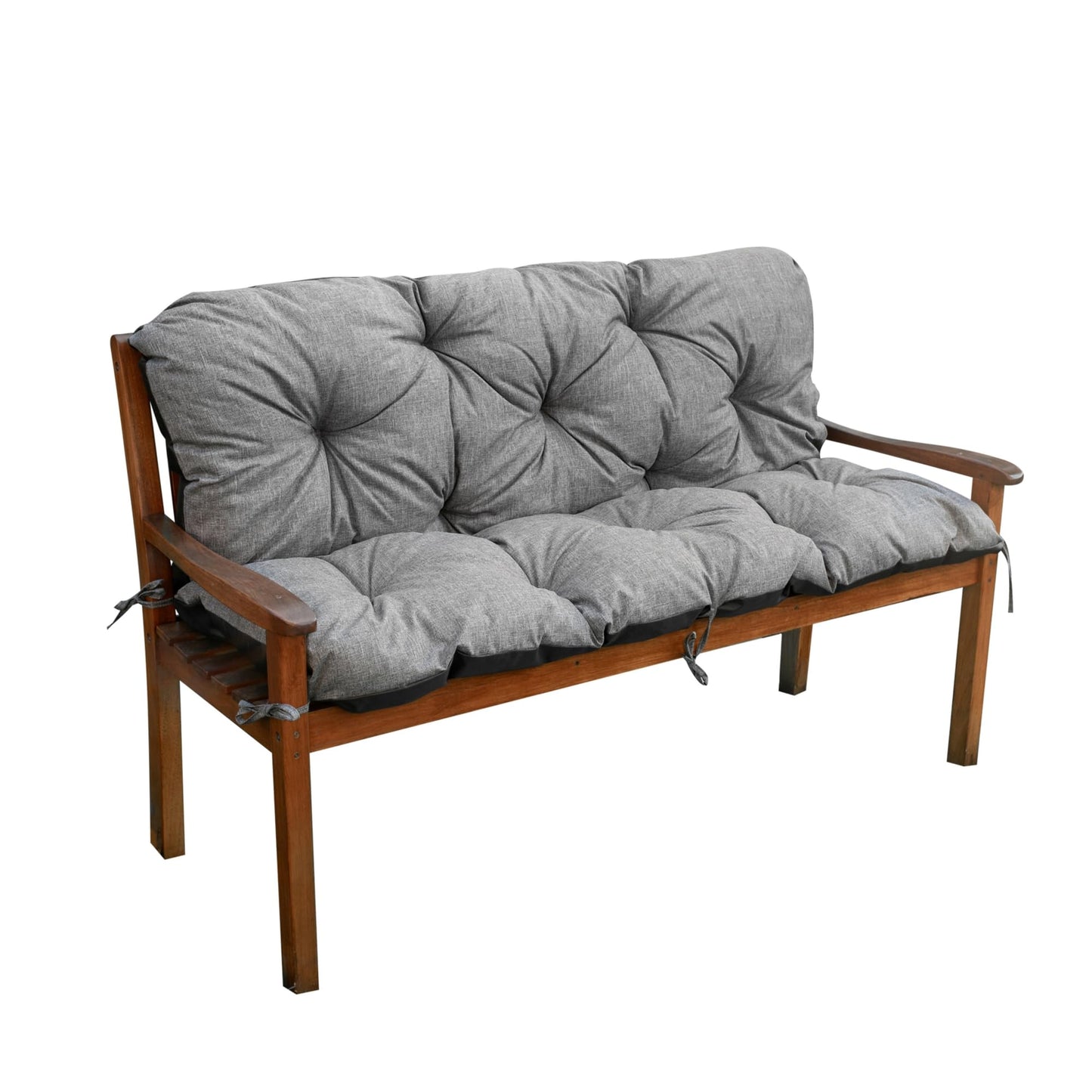 Coussin de Banc de Jardin, Coussin d'Assise et de Dossier, pour 1/2/3 Personnes, Coussin Rembourré avec Sangles, pour Intérieur/Extérieur, Coussin de Banc pour Banc v2