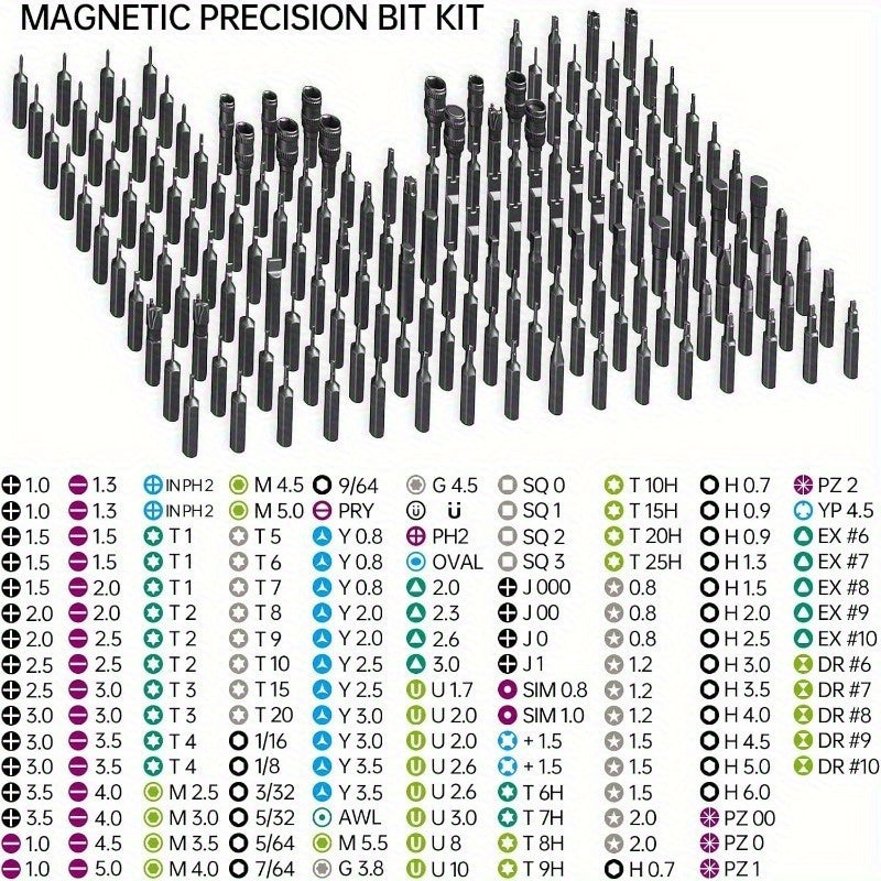 [Cadeau outil pour hommes] Ensemble de tournevis de précision manuel 180 en 1, conception de modélisation de conteneur, angulaire, élégant, kit de réparation magnétique professionnel, adapté aux ordinateurs portables, téléphones mobiles, caméras, tablette