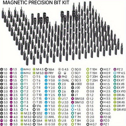 [Cadeau outil pour hommes] Ensemble de tournevis de précision manuel 180 en 1, conception de modélisation de conteneur, angulaire, élégant, kit de réparation magnétique professionnel, adapté aux ordinateurs portables, téléphones mobiles, caméras, tablette