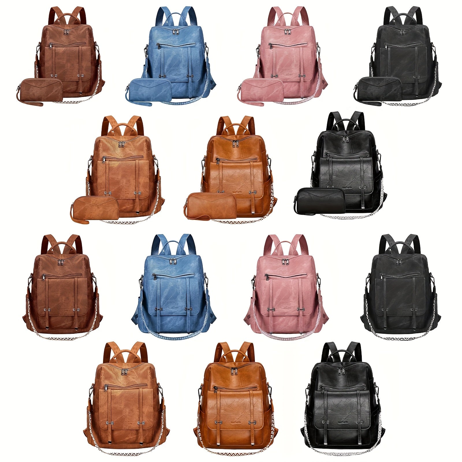 Sac à dos pour femmes Leathario, sac à dos urbain en similicuir végan, sac à main pour femmes, sac à dos de taille moyenne, bureau, navettage, sac à dos de sécurité pour le travail, sac à dos de voyage léger et élégant, entrepôt local