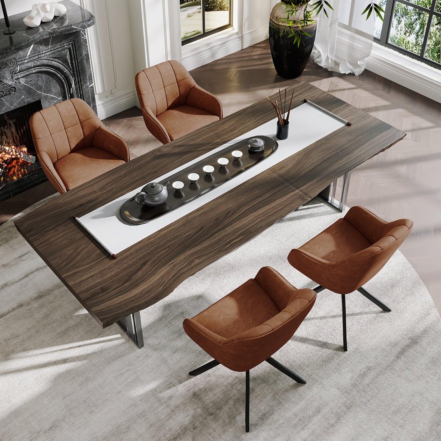 Goeurvant Chaise pivotante à 360° avec accoudoirs : La chaise élégante et confortable pour salles à manger, salons, bureaux et applications commerciales