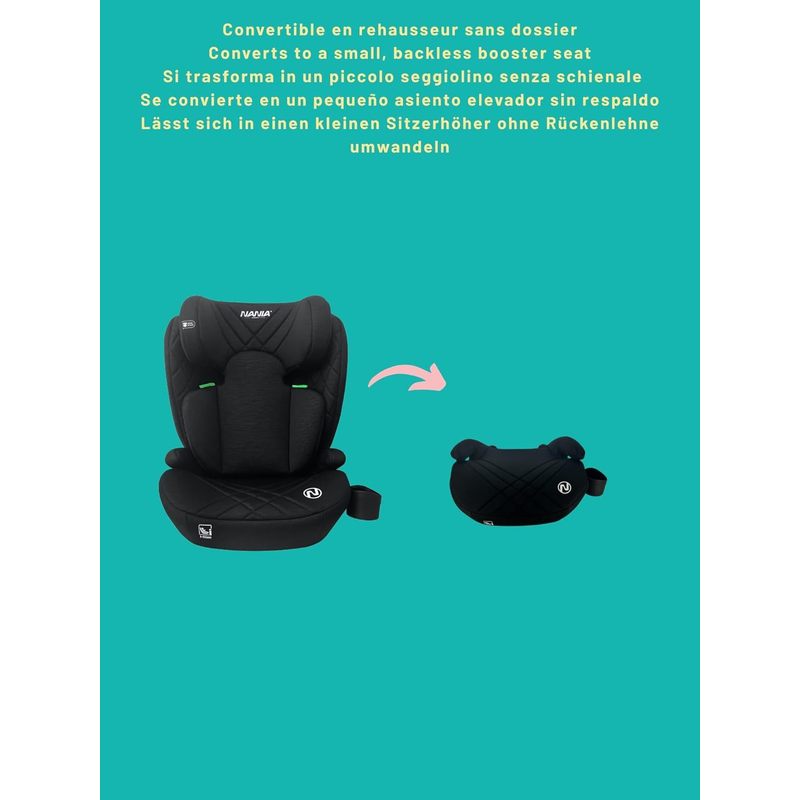 Bari, Siège auto enfant Isofix, I-size, 100-150 cm, environ 4-12 ans, Rehausseur siège auto enfant, Isofix, avec Protection Latérale, Appui-tête Réglable, Porte gobelet