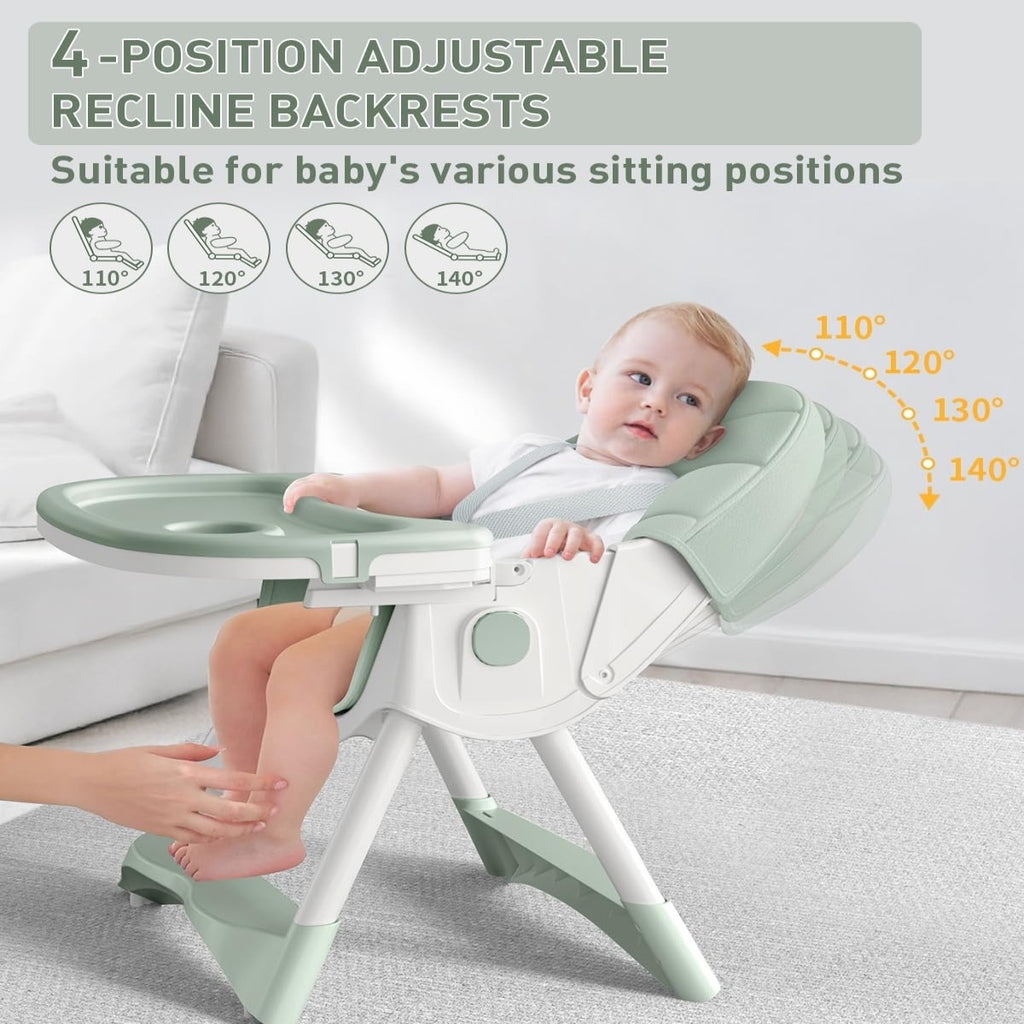 Chaise Haute Bébé Cochildor, Chaise Haute pour Enfant avec Plateau, Chaise de Repas pour Bébé à Hauteur Réglable, Siège Repose-pieds pour Enfant avec Fonction Pliable