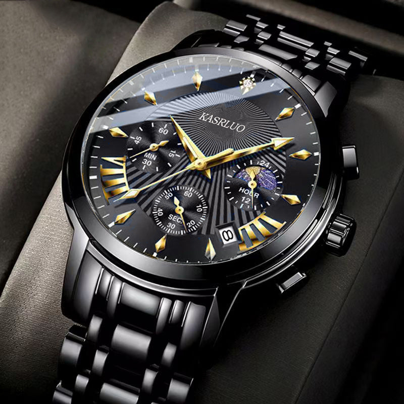Montre pour homme avec bracelet en acier inoxydable et date, montre-bracelet tendance