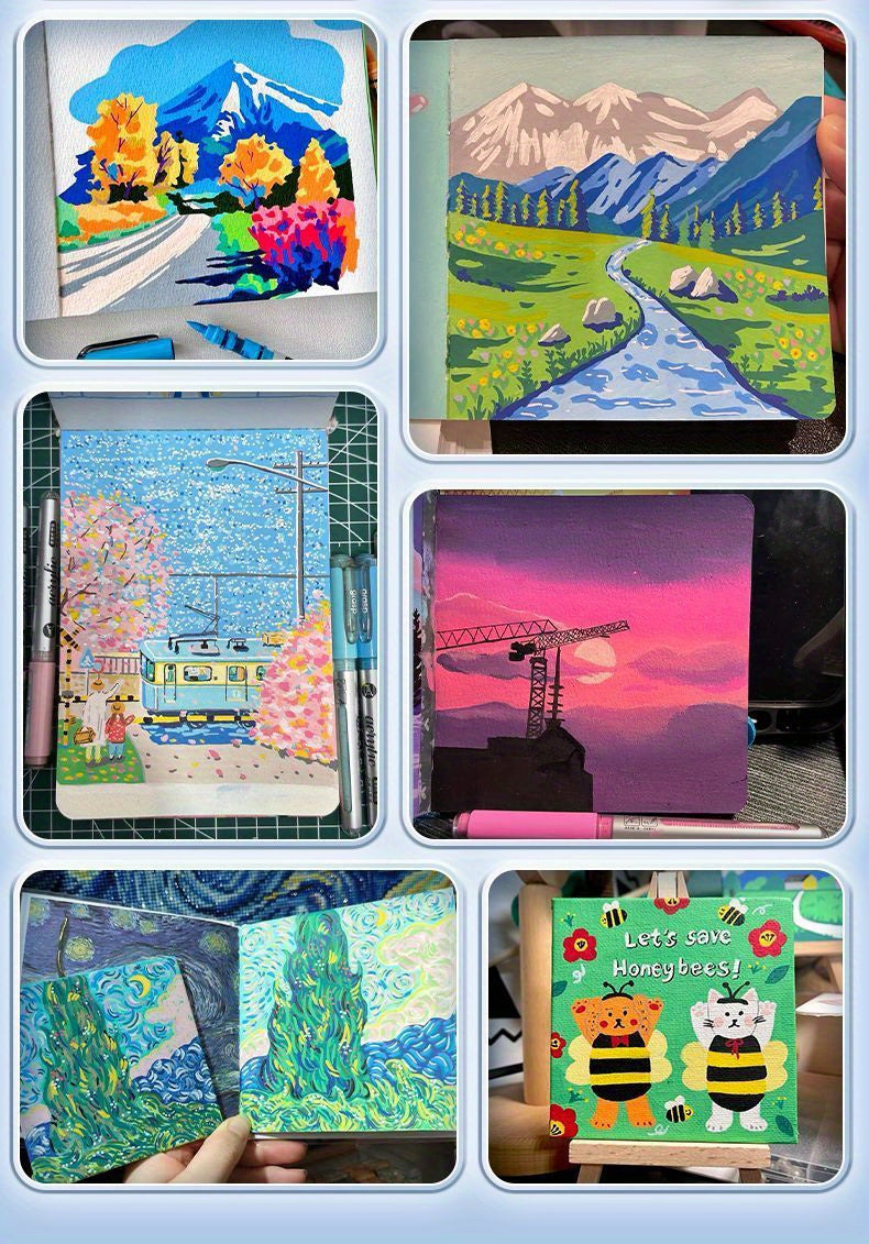Lot de 120 couleurs, stylo acrylique double pointe avec pinceau et pointe fine pour bois, toile, pierre, verre, céramique, artisanat