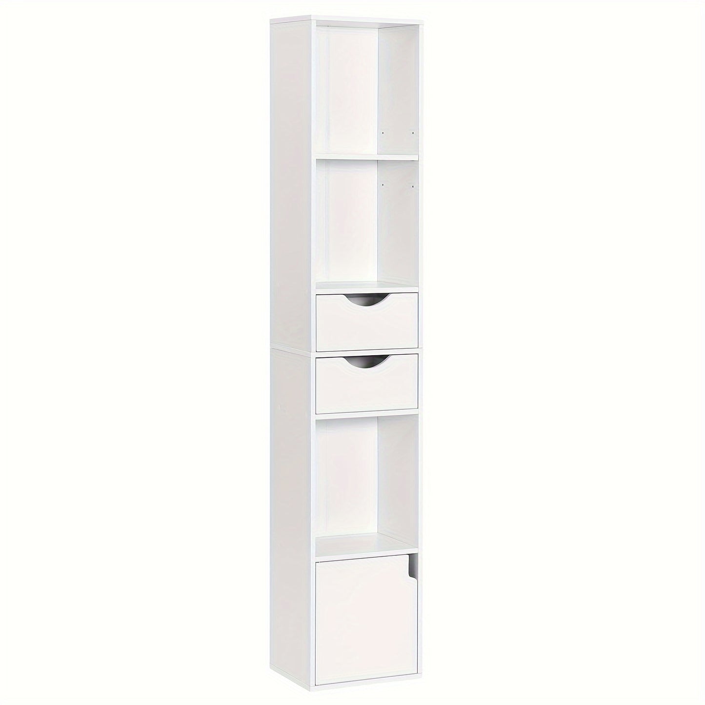 Étagère à Livres Verticale avec Tiroirs et Portes, Étagère de Bureau, Rangement pour Salon et Chambre, 30 x 158 x 24 Centimètres
