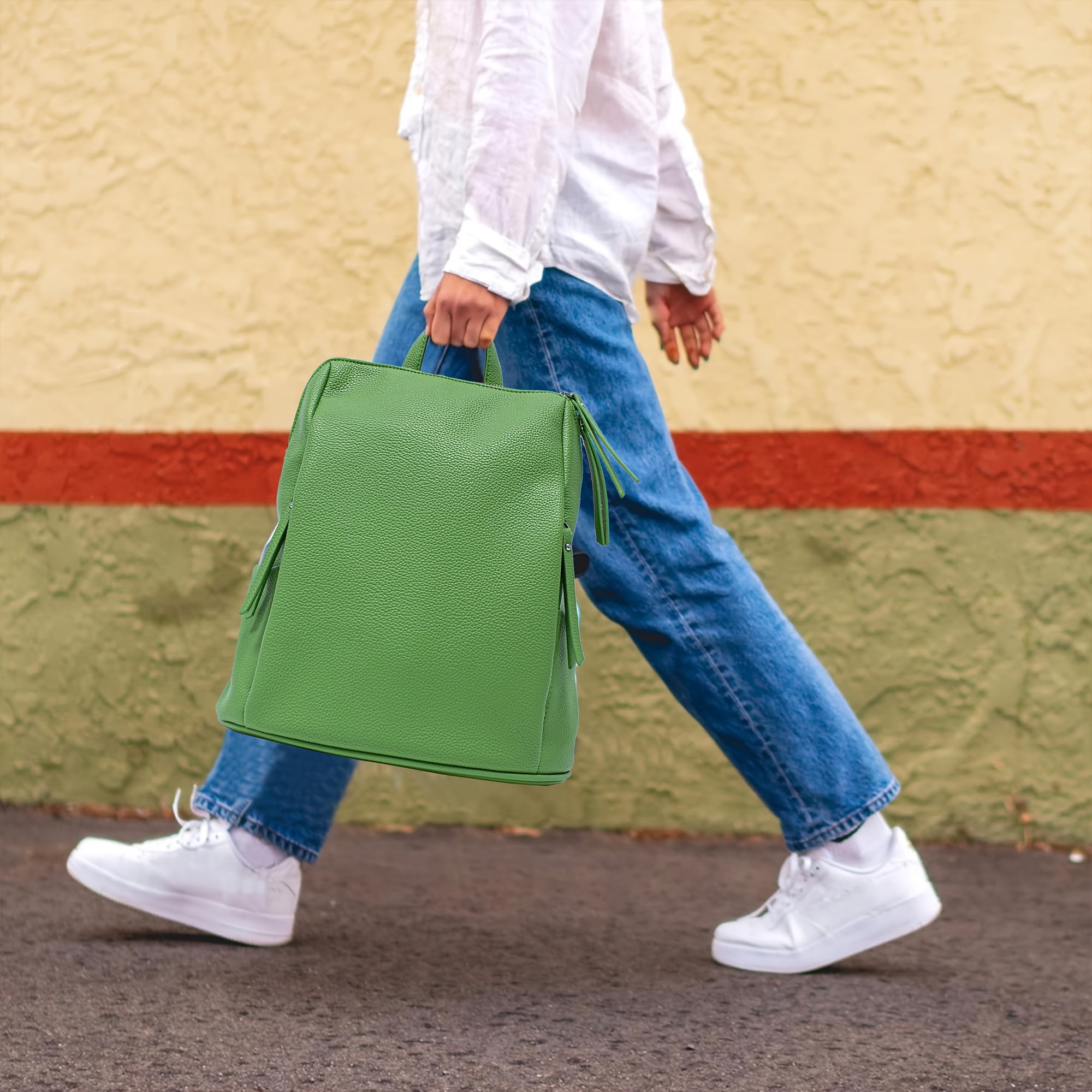 Sac à dos zippé décontracté minimaliste, sac de travail uni pour femmes, idéal pour toutes les occasions