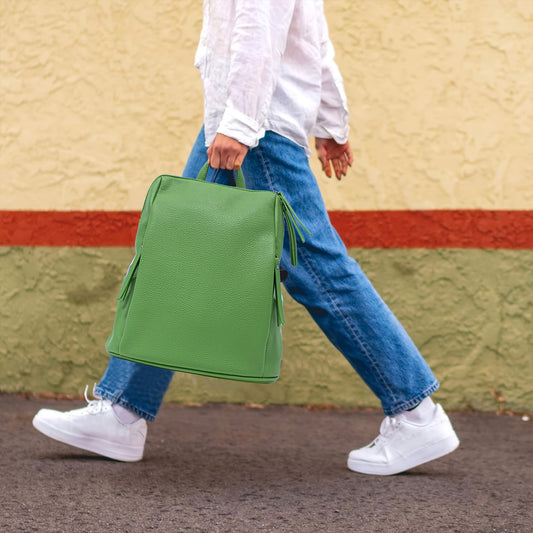 Sac à dos zippé décontracté minimaliste, sac de travail uni pour femmes, idéal pour toutes les occasions
