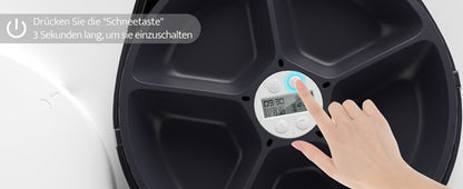 Distributeur automatique de nourriture humide pour chat avec refroidissement, technologie de réfrigération à semi-conducteur, fonction de minuterie, 5 compartiments pour 330 g de nourriture pour chaque animal, assiettes premium, lavable, pour chats et chi