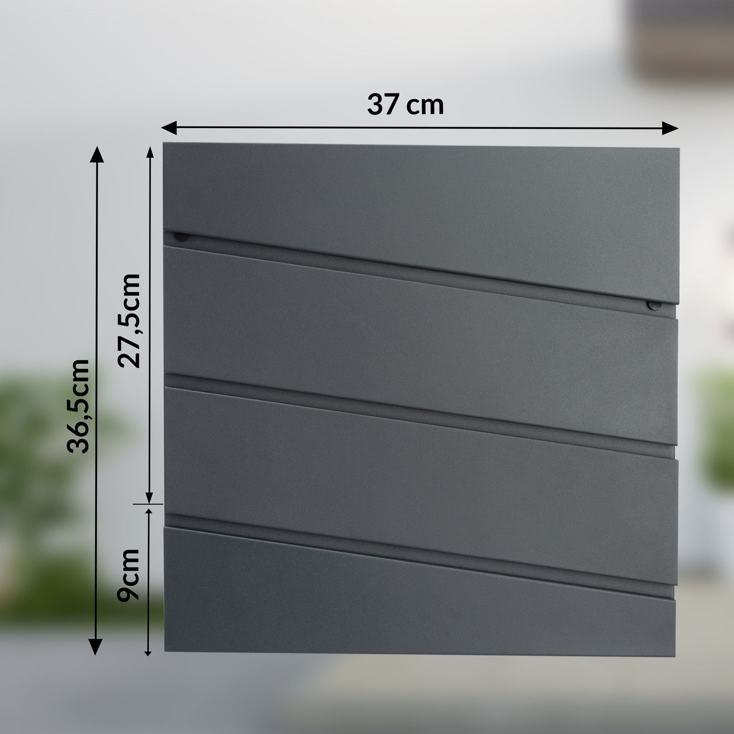 MONZANA® XXL Boîte aux Lettres avec Compartiment pour Journal, Verrouillable, 2 Clés Incluses - Matériel d'Assemblage en Acier Moderne et Simple – Mur à Rouleau de Papier Antracite