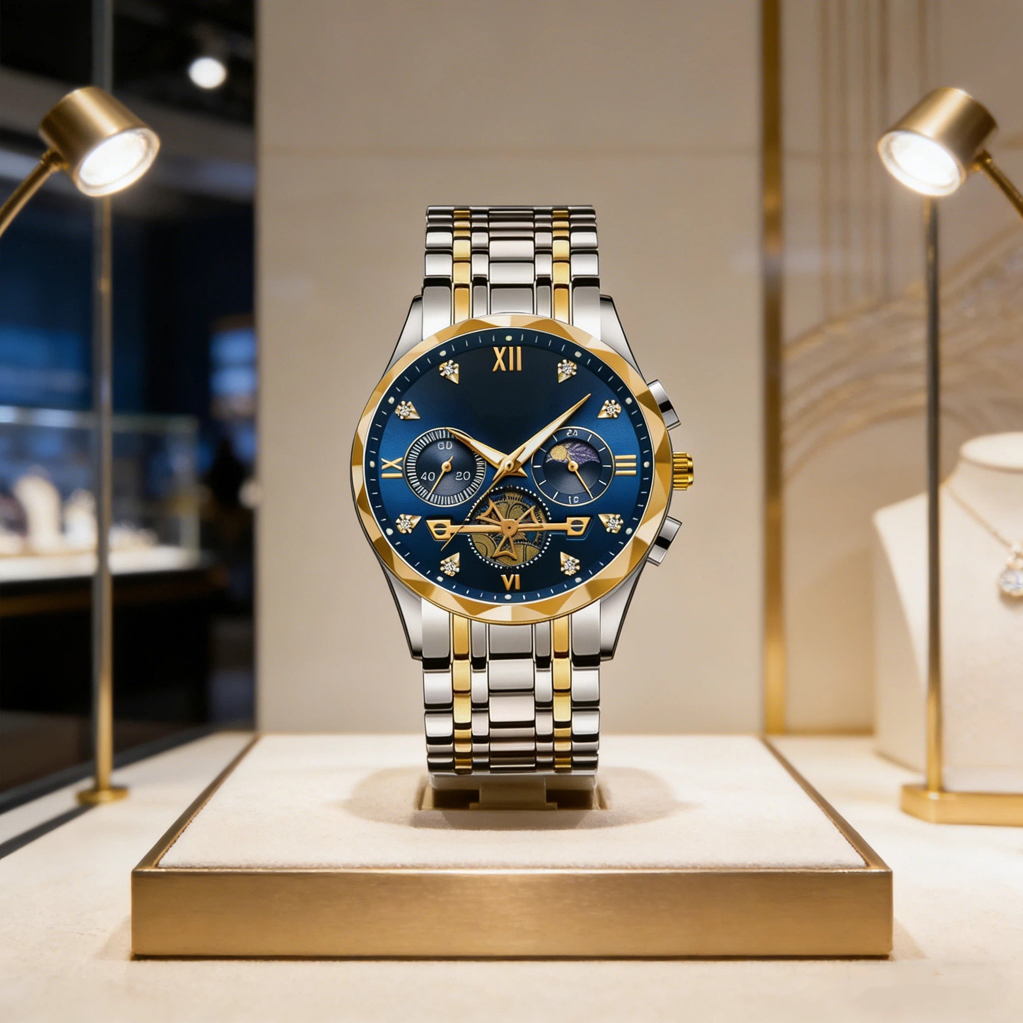 Montre d'affaires pour homme, bracelet en acier inoxydable massif, montre stable pour homme d'âge mûr