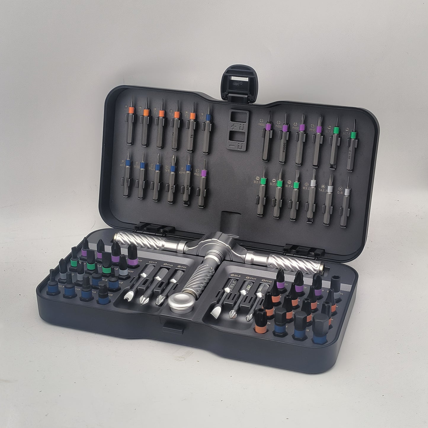 Jeu d'outils magnétique compact à cliquet détachable en forme de T, kit de tournevis multifonction pour bricolage et entretien domestique, avec douilles et clés Torx, rangement magnétique
