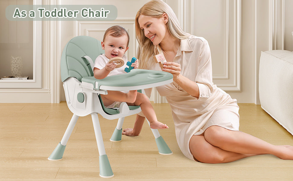 Chaise Haute Bébé Cochildor, Chaise Haute pour Enfant avec Plateau, Chaise de Repas pour Bébé à Hauteur Réglable, Siège Repose-pieds pour Enfant avec Fonction Pliable