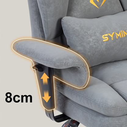Fauteuil de gaming SYMINO, chaise de bureau ergonomique en cuir PU avec support lombaire - Fauteuil de bureau d'ordinateur inclinable pour adultes, siège de jeu vidéo style course (hauteur et appui-tête réglables)