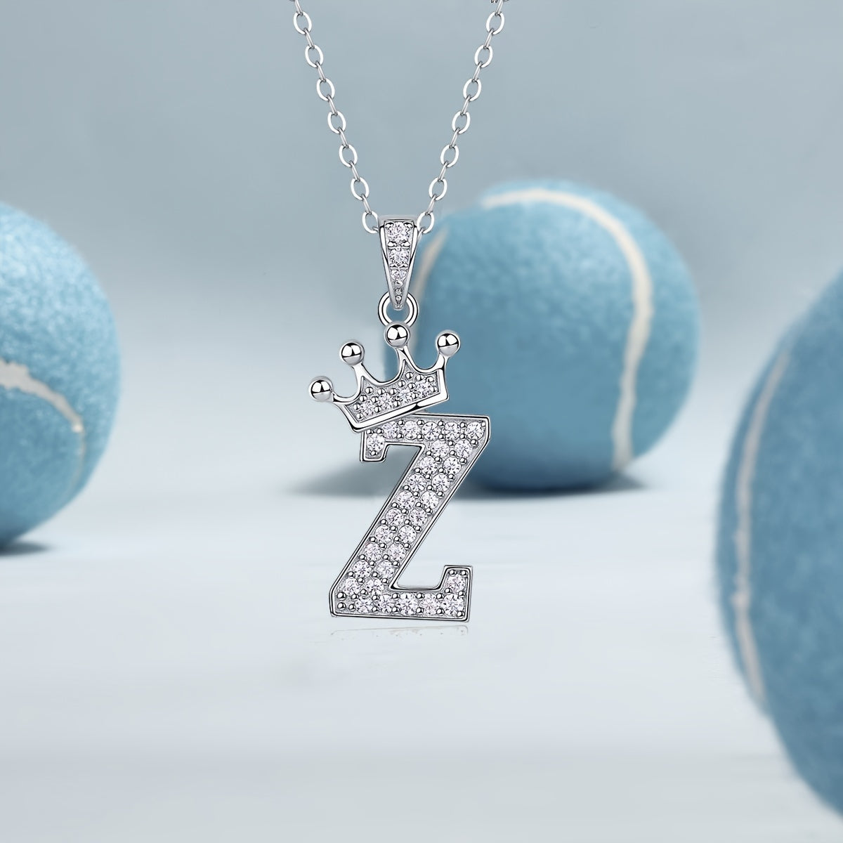 Collier lettre couronne en moissanite en argent S925 plaqué, avec 26 pendentifs lettres entièrement sertis, cadeau idéal pour la rentrée, la remise des diplômes, le quotidien, la Saint-Valentin ou les anniversaires