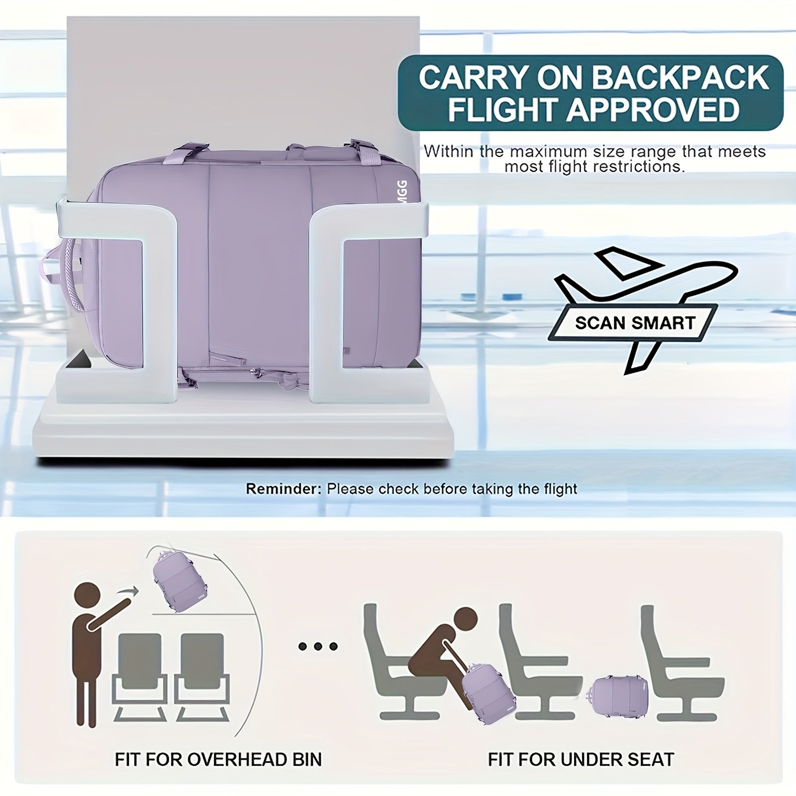 Sac à dos de randonnée - Sac à dos de voyage sous vide cabine 50L, taille exclusive Budget Airline Ruian/approuvé par EasyJet, bagage à main portable pour hommes et femmes, pour voyages en plein air, voyages d'affaires et cadeaux exquis pour la famille