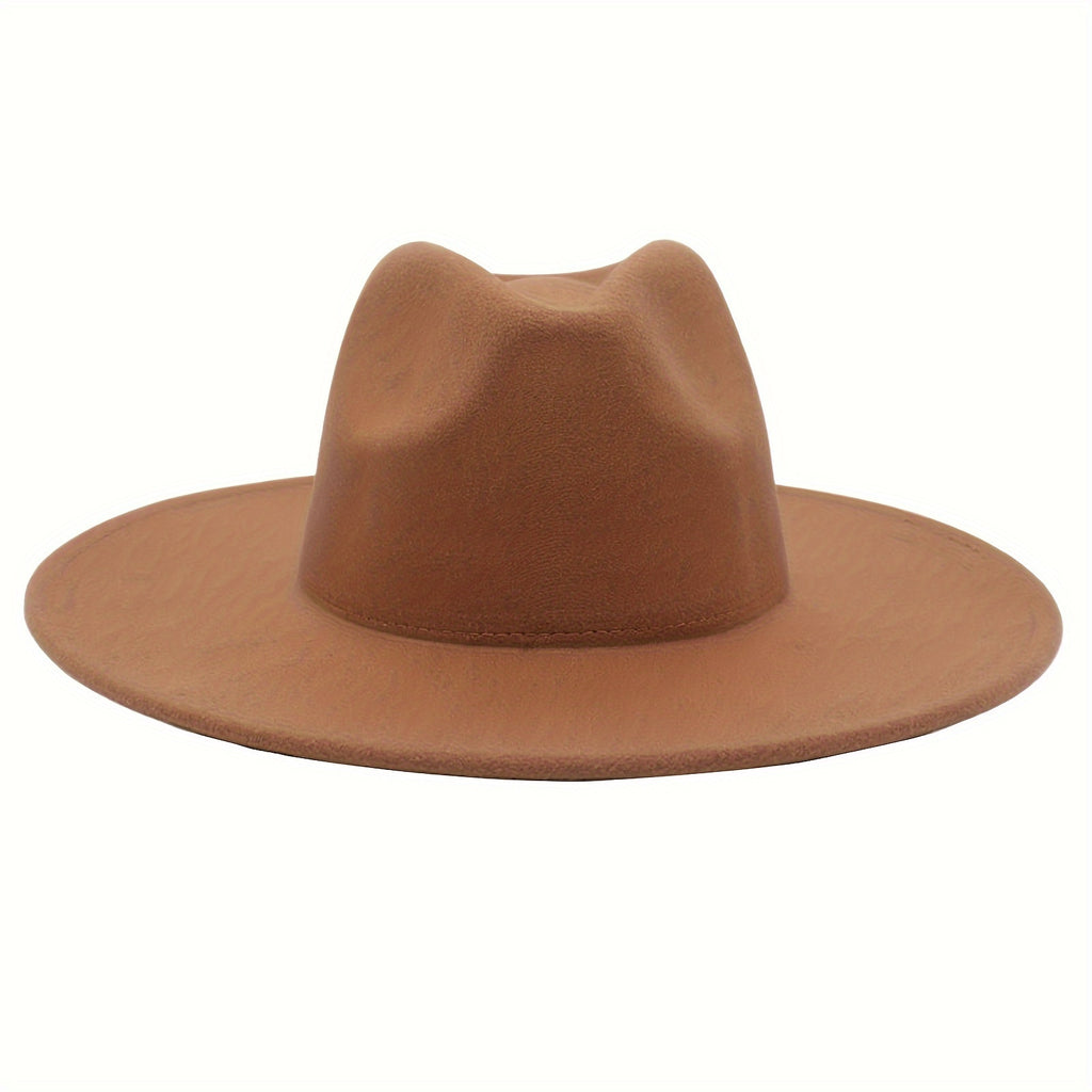 Chapeau Souple à Large Bord Unisexe pour Homme et Femme : Chapeau Panama Classique en Feutre, Chapeau à Large Bord en Velours Western - Convient aux Hommes et Femmes Adultes