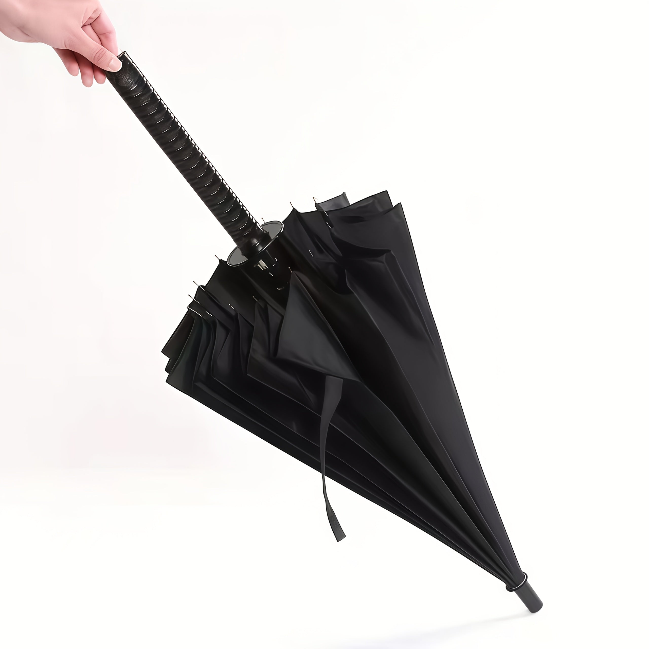 1 pièce ou 2 pièces en option, Parapluie Samouraï Ninja Semi-automatique MEI QI LIN, Le meilleur cadeau créatif (16 baleines), Parapluie à long manche robuste et durable