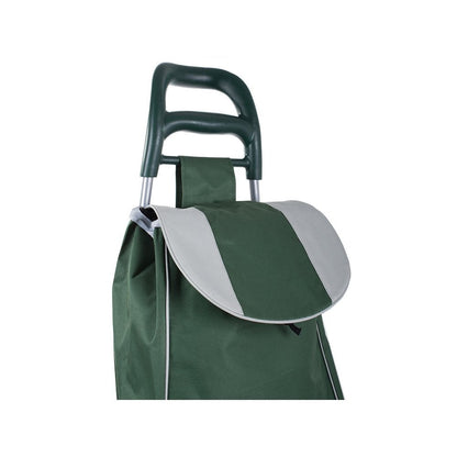 Chariot de courses pliable avec roues, robuste et spacieux, avec poche et poignées, pratique pour transporter des courses lourdes, base stable, grandes roues et poignée durable, en matériau imperméable, facile à nettoyer, poche pour verrouillage ou portef