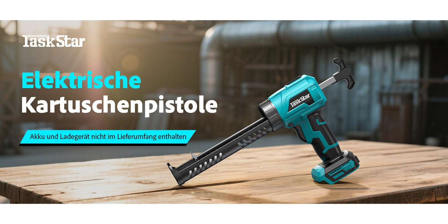Pistolet à calfeutrer électrique sans fil TaskStar compatible avec batterie Makita, 4 vitesses réglables, presse-cartouche, pour tubes de 300ml, pour batterie Makita 18V (batterie non incluse)