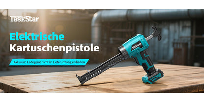 Pistolet à calfeutrer électrique sans fil TaskStar compatible avec batterie Makita, 4 vitesses réglables, presse-cartouche, pour tubes de 300ml, pour batterie Makita 18V (batterie non incluse)