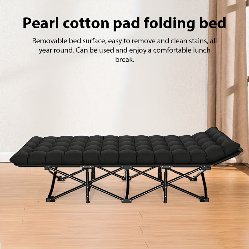 Lit Pliant de Bureau Portable - Cadre en Fer Robuste, Multi-Usage pour Maison, Bureau & Extérieur, Parfait pour les Siestes & la Détente - Compact, Moderne & Durable