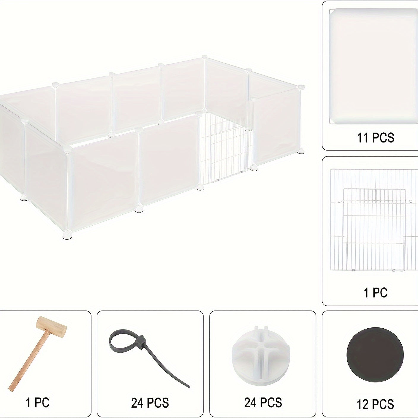 Clôture Extérieure pour Lapins, Clôture DIY, Utilisable comme Clôture pour Cochons d'Inde, Clôture pour Chiots, Clôture pour Petits Animaux, Clôture de Parc pour Lapins
