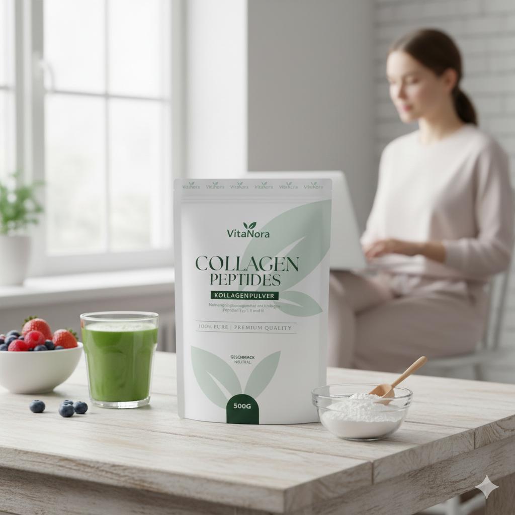 Poudre de Collagène 500g – Qualité Supérieure Expédiée d'Allemagne – Dose Élevée, Testée en Laboratoire, Très Soluble – Peptides de Collagène Type 1, 2, 3 – Populaire pour la Peau, les Cheveux, les Ongles et les Articulations – Hydrolysat de Collagène Écl