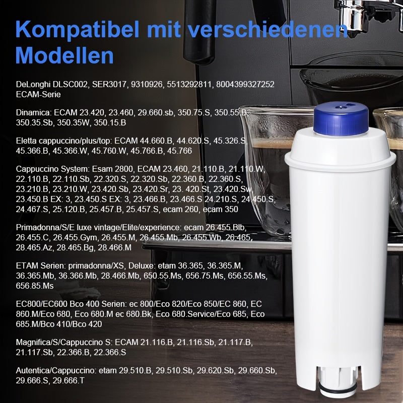Lot de 6 filtres à eau pour machine à café automatique Delonghi, remplacement de filtre à eau pour de'Longhi DLSC002, SER3017 5513292811 compatible avec de Longhi, ECAM, ESAM, ETAM, BCO, série Ec