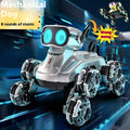 Robot Chien pour Animaux de Compagnie à 8 Roues Améliorées, Voiture de Cascade Intelligente pour Chien, Voiture d'Escalade Déformable à Double Contrôle par Gestes, Véhicule Tout-Terrain Jouet, Batterie à Double Alimentation, Cadeau de Vacances Préféré
