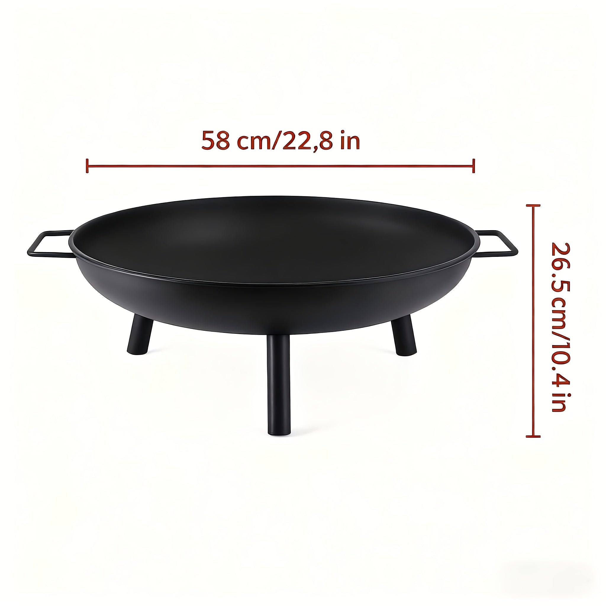 Poêle à foyer extérieur, équipée de 2 poignées et de 3 pieds amovibles, bol à feu et panier à feu, convient pour les patios, balcons, jardins et cours, peut être utilisée en hiver ! Parfaite pour les fêtes, le camping, noire, un incontournable pour les fê