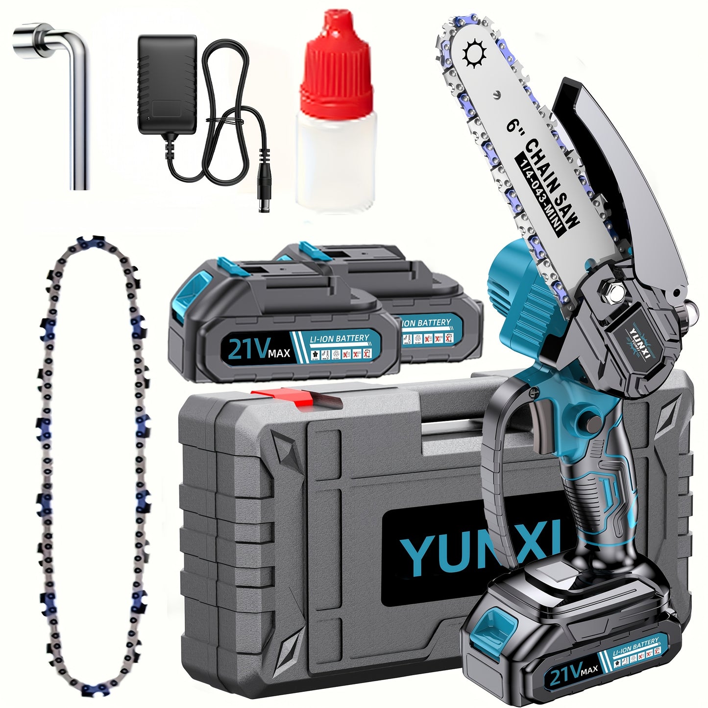Nouvelle Mini Tronçonneuse Sans Fil, Légère et Portable, Machine Électrique à Main pour Couper les Arbres, Équipée d'un Pare-éclaboussures, Verrou de Sécurité, Batterie Rechargeable et Coupe Sûre, Permet de Couper Rapidement les Branches d'Arbres, Jardins
