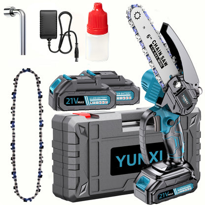 Nouvelle Mini Tronçonneuse Sans Fil, Légère et Portable, Machine Électrique à Main pour Couper les Arbres, Équipée d'un Pare-éclaboussures, Verrou de Sécurité, Batterie Rechargeable et Coupe Sûre, Permet de Couper Rapidement les Branches d'Arbres, Jardins