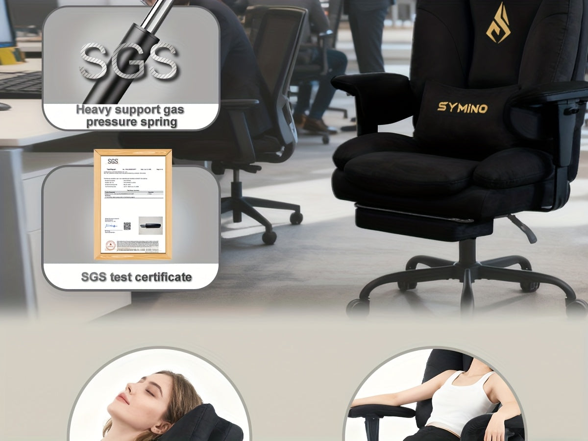 Fauteuil de gaming Symino, fauteuil canapé, nouveau design d'appui-tête et de dossier, fauteuil canapé ergonomique, confort enveloppant amélioré