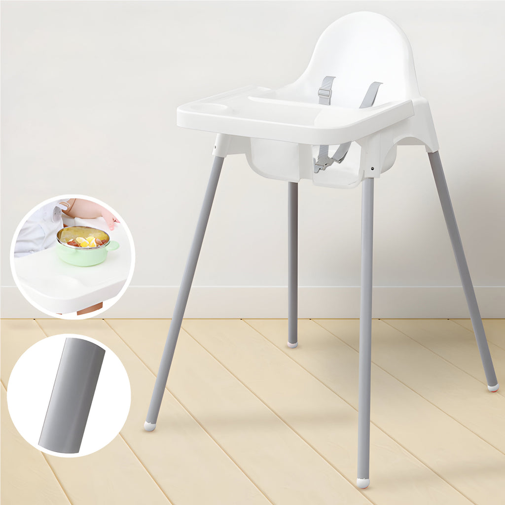 Chaise Haute Pliable Portable pour l'Alimentation des Enfants + Plateau 2En1 - Légère, Facile à Plier et à Déplier, Table Multifonctionnelle pour Enfants avec Ceinture de Sécurité, Construction Durable en Aluminium et ABS, Chaise en Plastique pour Enfants