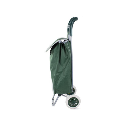 Chariot de courses pliable avec roues, robuste et spacieux, avec poche et poignées, pratique pour transporter des courses lourdes, base stable, grandes roues et poignée durable, en matériau imperméable, facile à nettoyer, poche pour verrouillage ou portef