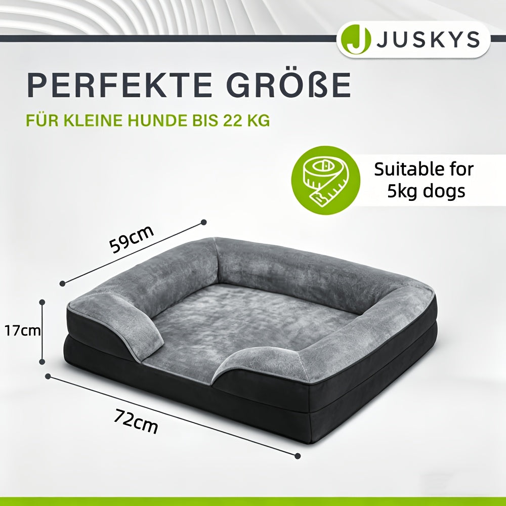 Lit orthopédique pour chien XL/XXL pour grandes races – Canapé-lit amovible et lavable avec support à caillebotis orthopédique et oreiller pour la nuque, convient aux chiens et chiots de taille moyenne à grande