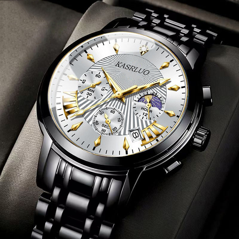 Montre pour homme avec bracelet en acier inoxydable et date, montre-bracelet tendance