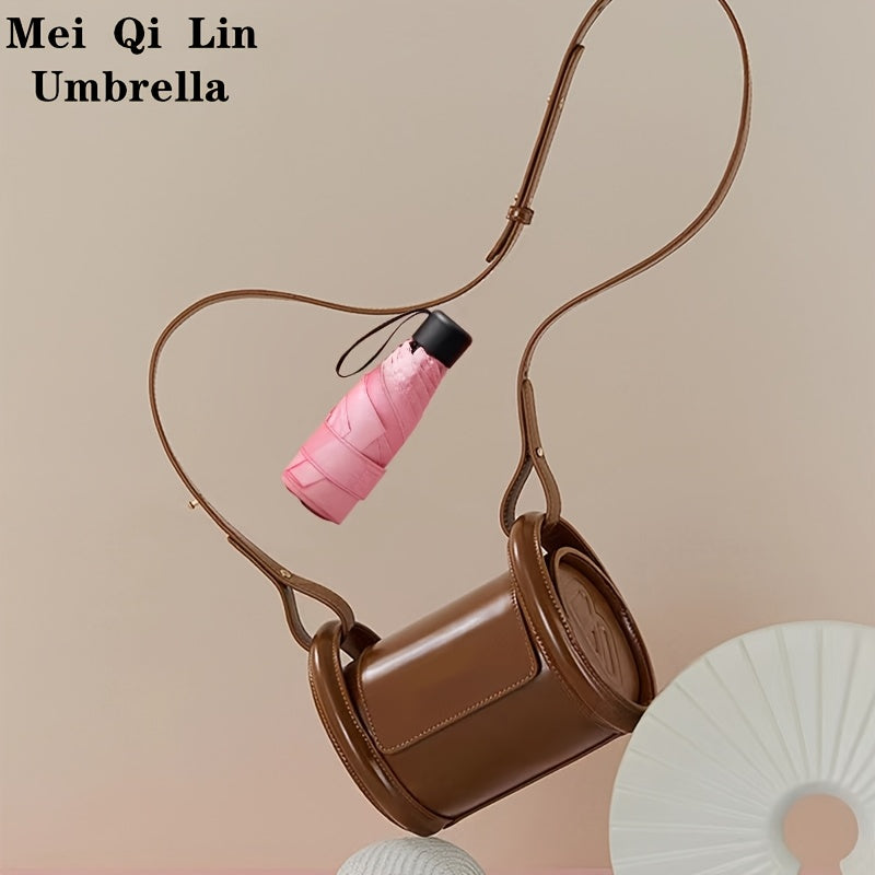 MEI QI LIN Petit Parapluie Mini avec Étui Design Léger et Compact Idéal pour Voyage Léger et Portable Parasol Extérieur Parapluie Solaire 86,36 cm, Exclusivement pour Femmes