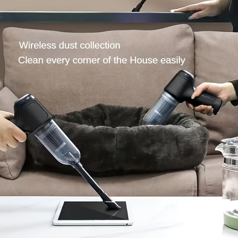 Aspirateur puissant rechargeable USB, aspirateur à main domestique, avec fonctions de soufflage et d'aspiration, mini et portable. Convient pour nettoyer la poussière, les miettes de collation, les cheveux, et applicable aux canapés, tapis, bureaux et esc