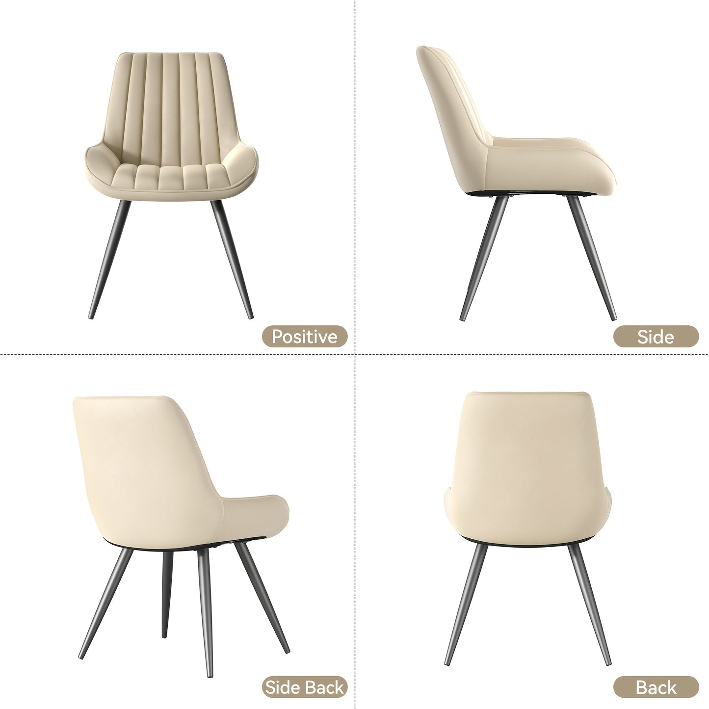 Chaises de salle à manger, Ensemble de 2/4/6, Chaises de cuisine, Chaises rembourrées avec pieds en métal, Chaise de salon avec coussin de dossier, pour salle à manger, Chaise de réception, Bureau