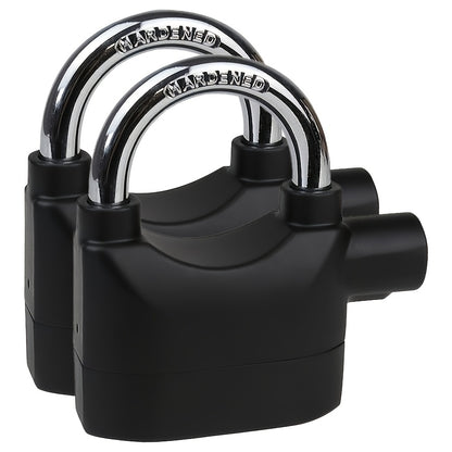 Lot de 2 Cadenas avec Fonction d'Alarme, 110dB, Extérieur, 9.8 X 7.1 X 3.35cm, Noir pour Entrepôts, Conteneurs, Garages, Unités de Stockage, Boîtes à Outils