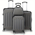 Bonnlo Ensemble de 4 valises, Ensemble de valises rigides, Valises de voyage avec 4 roues, Bagages à main et chariots en milieu, grand et extra large, Disponible en gris foncé, noir et rose