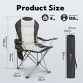Homecall Chaise de Camping Pliable Capacité de Charge 150 Kg Chaise de Camping Haut-Dos 108 Cm avec Support Lombaire Rembourrée Chaise Pliante Chaise de Camping Chaise de Pêche Pliable pour Pique-Nique de Jardin