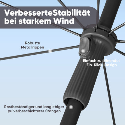 Parasol de balcon Sunula 180 cm avec pied béquille, housse de , inclinaison et réglage en hauteur, parasol de plage pour balcon, jardin et terrasse